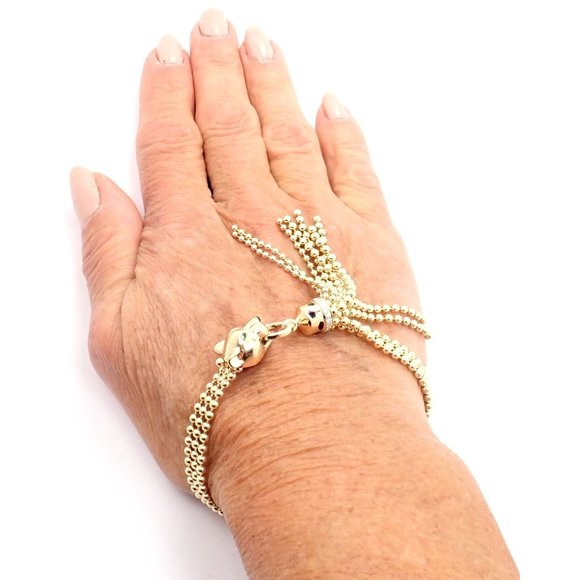 Authentic Panthere De Cartier Panther 18k Yellow Gold Diamond Tsavorite Bracelet - Picture 12 of 12